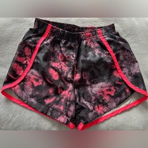 Nike Black and Pink Athletic Shorts with Elastic Waistband